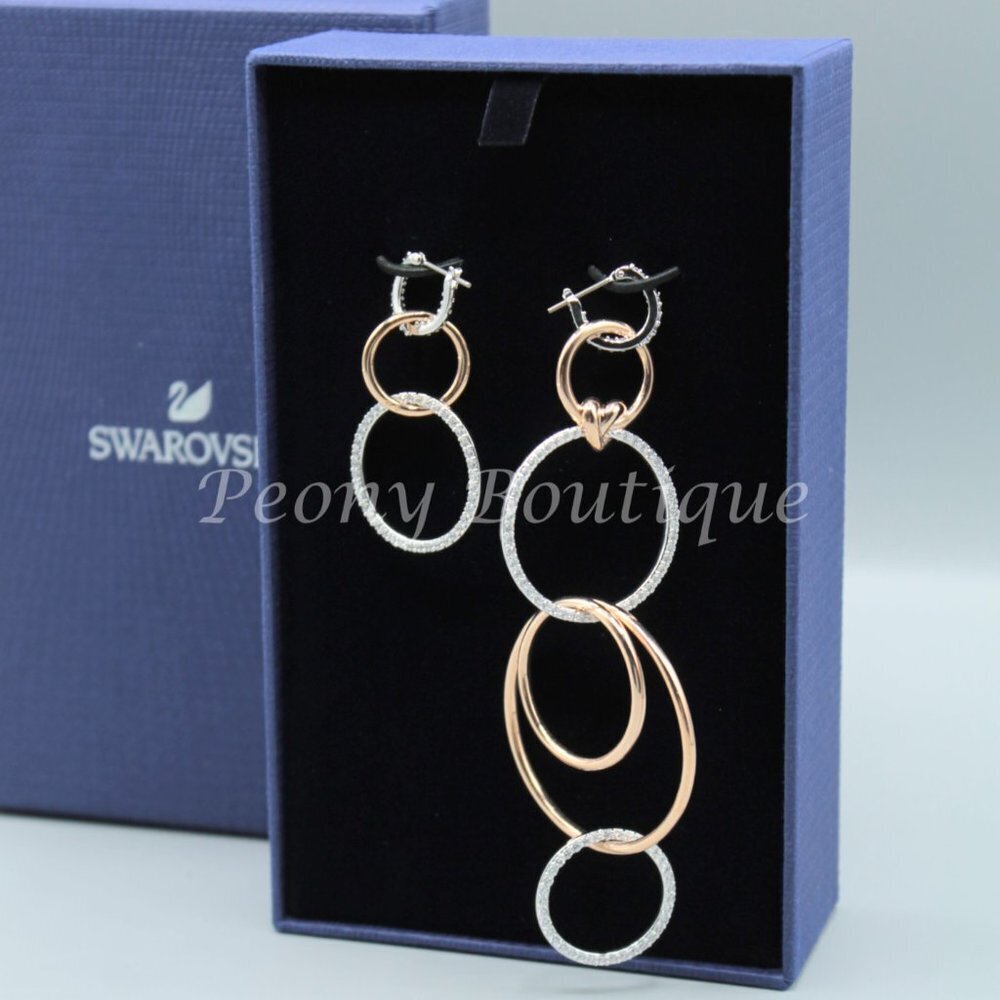 Swarovski 5520652 Lifelong heart love earrings jewelry fashion silver rose gold